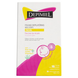 FOLHAS DEPIL DEPIMIEL FACIAL COM 16 UNIDADES