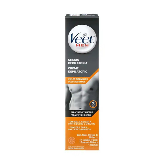 CREME DEPILATORIO CORPORAL VEET MENPARA PELES NORMAIS 200ML