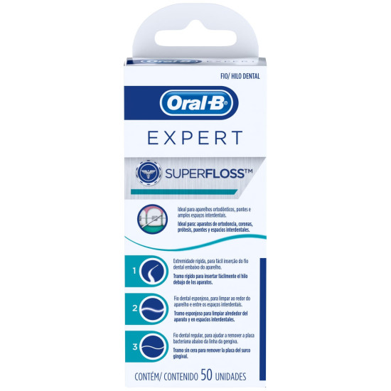 FIO DENTAL ORAL B SUPER FLOSS COM 50 UNID