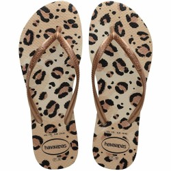 CHINELO HAVAIANA SLIM ANIMAL FLORAL BEGE/BEGE 35