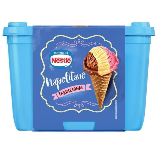SORVETE NESTLE NAPOLITANO TRADICONAL 1,5L