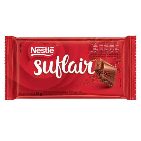 CHOCOLATE NESTLE SUFLAIR AO LEITE 80G