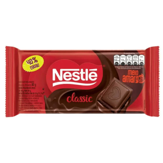 CHOCOLATE NESTLE MEIO AMARGO 80G