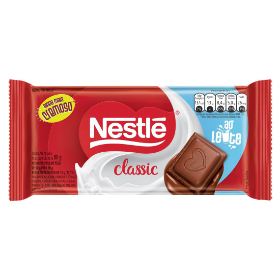 CHOCOLATE NESTLE CLASSIC AO LEITE 80G