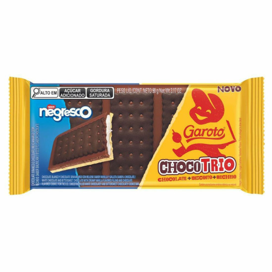 CHOCOLATE CHOCOTRIO GAROTO NEGRESCO 90G