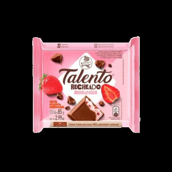 CHOCOLATE GAROTO TALENTO MORANGO 85G