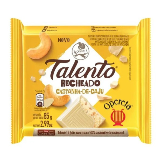 CHOCOLATE GAROTO TALENTO OPERETA 85G
