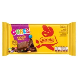 CHOCOLATE GAROTO BARRA CORES AO LEITE 80G