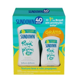 KIT PROTETOR SOLAR SUNDOWN PRAIA E PISCINA FPS50 200ML + 120ML