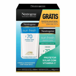 KIT NEUTROGENA PROTETOR SOLAR SUN FRESH 200ML+DERM CARE FPS70 40G