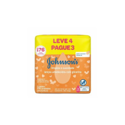 LENCO UMEDECIDO JOHNSONS GLICERINA LEVE 4 PAGUE 3 COM 176 UNIDADES