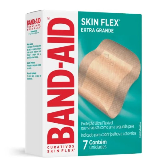 BAND AID FLEXIBLE SKIN FLEX EXTRA GRANDE COM 7 UNIDADES