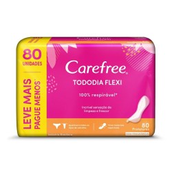 PROTETOR DIARIO CAREFREE TODO DIA FLEX S/ FRAGRANCIA LV 80 PG 60
