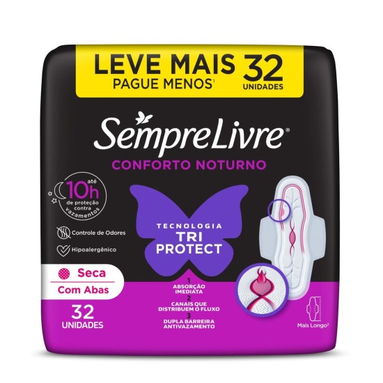 ABSORVENTE SEMPRE LIVRE ADAPT PLUS SECAC/ABAS LV32PG24 NOITE/DIA