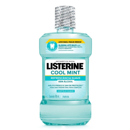 LISTERINE COOL MINT ZERO HORTELA 500ML