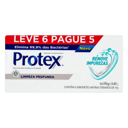 KIT SABONETE PROTEX LIMPEZA PROFUNDA LV6 PG5 85G