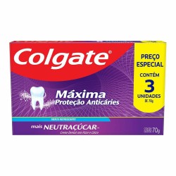 KIT CREME DENTAL COLGATE MAX PROTETOR ANTICARIES LV3 PG2 70G
