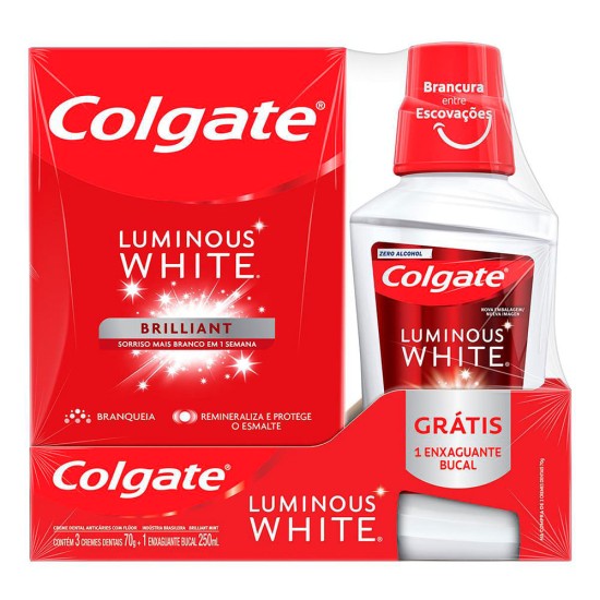 KIT COLGATE LUMINOUS C/ 3 UN 70G GTS ENXAG BUCAL