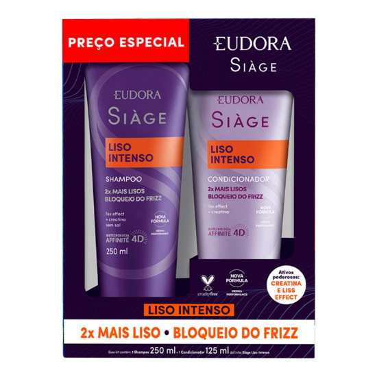 KIT EUDORA SIAGE LISO INTENSO SHAMPOO 250ML + COND 125ML