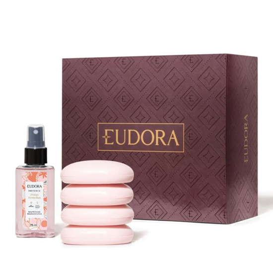 KIT EUDORA INSTANCE ESTOJO SAB+BODY SPRAY FRUTAS VERMELHAS