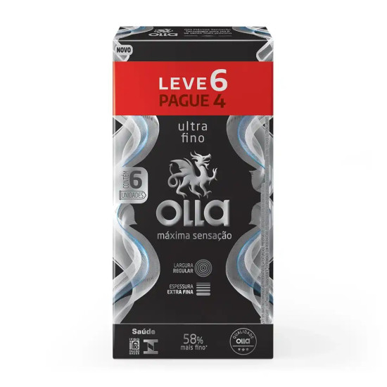 PRESERVATIVO OLLA MAXIMA SENSACAO LEVE 6 PAGUE 4 UNIDADES