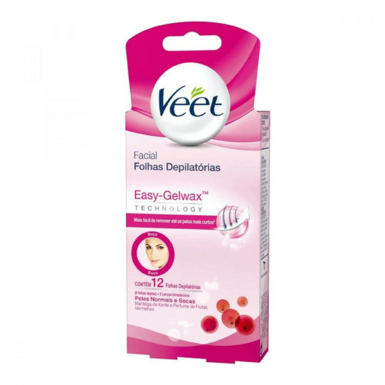 FOLHAS DEPIL VEET FACIAL PRONTA PELE NORMAL 12UN