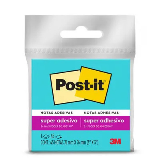 BLOCO ADESIVO 3M POST IT AZUL 76X76 COM 45 FOLHAS