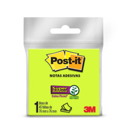 BLOCO ADESIVO 3M POST IT VERDE 76X76 COM 45 FOLHAS