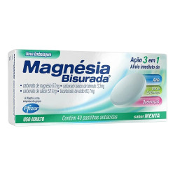 MAGNESIA BISURADA COM 40 PASTILHAS