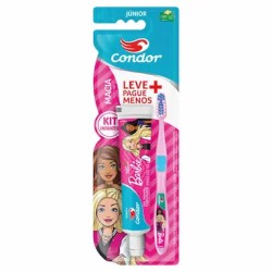 KIT ESCOVA DENTAL CONDOR 8160 + GEL DENTAL BARBIE JUNIOR