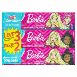 KIT GEL DENTAL CONDOR 8211 KIDS BARBIE COM 3 UNID 50G