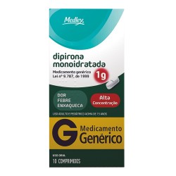 DIPIRONA SODICA 1GR C/10 COMPRIMIDOS MEDLEY