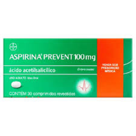 ASPIRINA PREVENT 100 MG COM 30 CAPSULAS