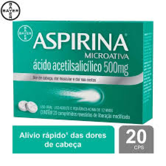 ASPIRINA MICROATIVA 500MG COM 20 CAPSULAS