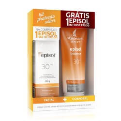 KIT PROTETOR SOLAR EPISOL FACIAL FPS30 60G+PROTETOR CORP INTENSE FPS30 200ML