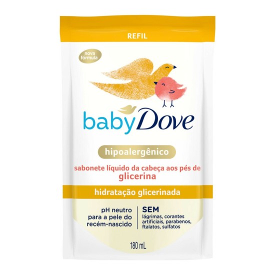 SABONETE LIQUIDO DOVE BABY REFIL HIDRAT GLICERINADA 180ML