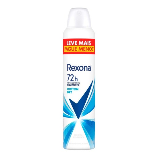 DESODORANTE AEROSOL SOL REXONA COTTON DRY 72H LV +PAG - 250ML