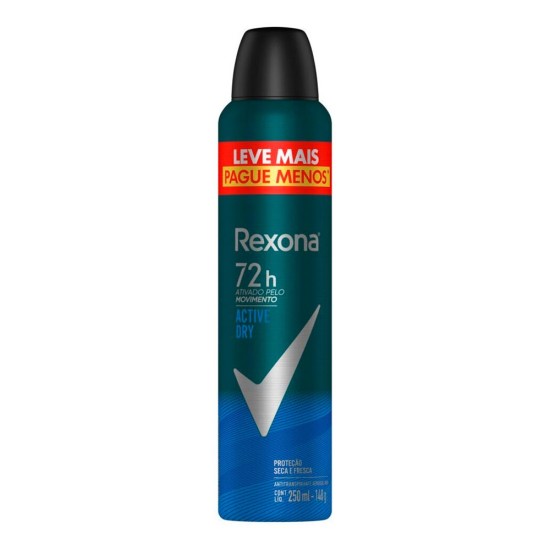 DESODORANTE AEROSOL SOL REXONA MEN ACTIVE DRY 72H LV + PAG - 250ML