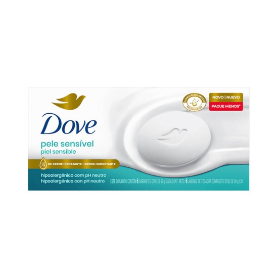 KIT SABONETE DOVE PELE SENSIVEL PACK C/6