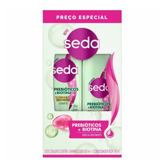 KIT SEDA SHAMPOO 300ML +COND 190ML PREBIOTICO+ BIOTINA