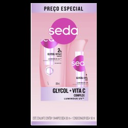 KIT SEDA SHAMPOO 300ML +CONDICIONADOR 190ML GLYCOL+VITA C COMPLEX