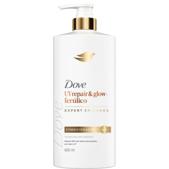 CONDICIONADOR DOVE UV REPAIR E GLOW+FERULICO 600ML