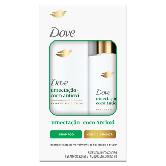 KIT DOVE SHAMPOO 350ML + CONDICIONADOR 175ML UMECTACAO+COCO