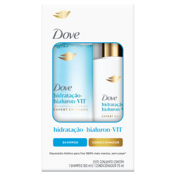 KIT DOVE SHAMPOO 350ML + CONDICIONADOR 175ML HIDRATACAO+HIALURON VIT