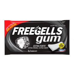 CHICLETE FREEGELLS EXTRA FORTE S/ACUCAR COM 5 UND 8G