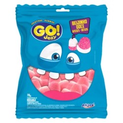 BALA DE GELATINA GOJELLY BEIJINHO MORANGO 70G
