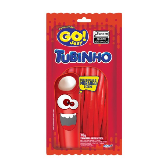 BALA TUBINHO GOJELLY MORANGO 70G
