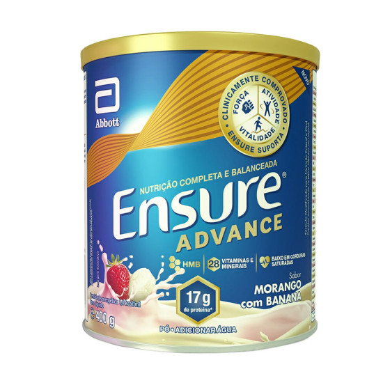 ENSURE PLUS ADVANCE MORANGO E BANANA COM 400GR