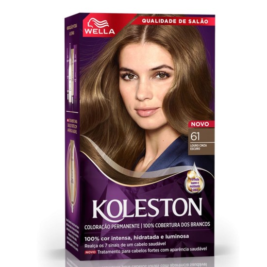 TINTURA PARA CABELO KOLESTON 61 LOURO CINZA ESCURO