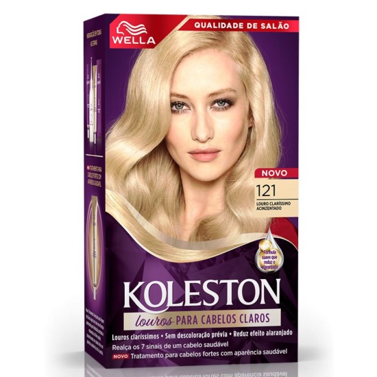 TINTURA PARA CABELO KOLESTON 121 LOURO CLARIS ACIZENT